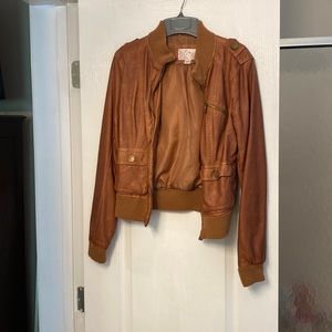 Brown bomber jacket